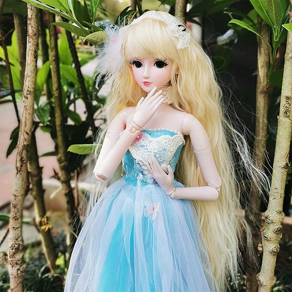 Blue Butterfly BJD Doll 1/3 SD Doll 24inch 60cm Ball Jointed Dolls with Full Set Girl Gift